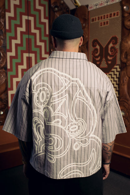 Grey Tiki Button-Up