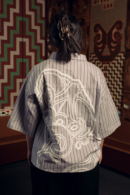 Grey Tiki Button-Up
