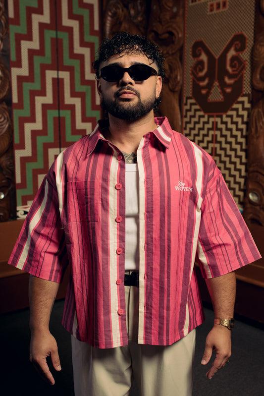 Pink Tiki Button-Up