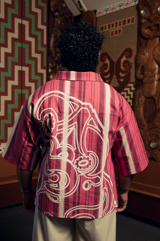 Pink Tiki Button-Up